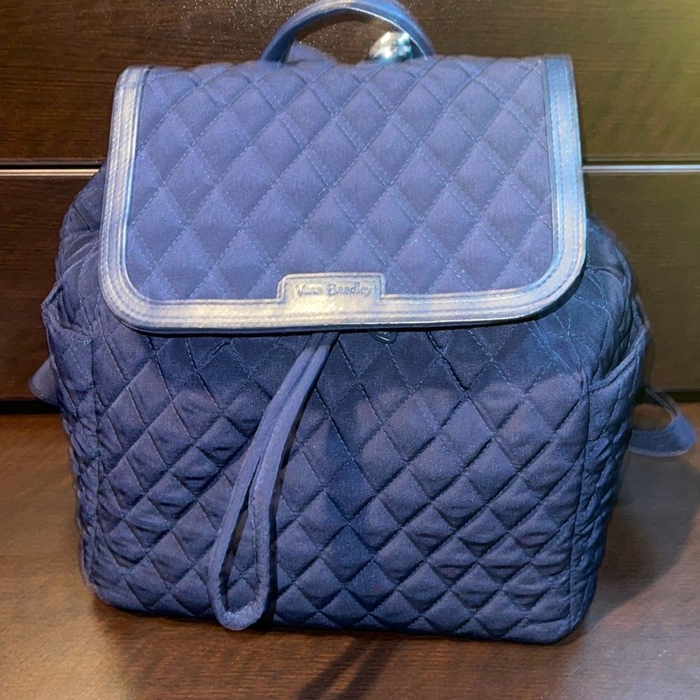 Very Bradley classic navy drawstring mini backpack NWT